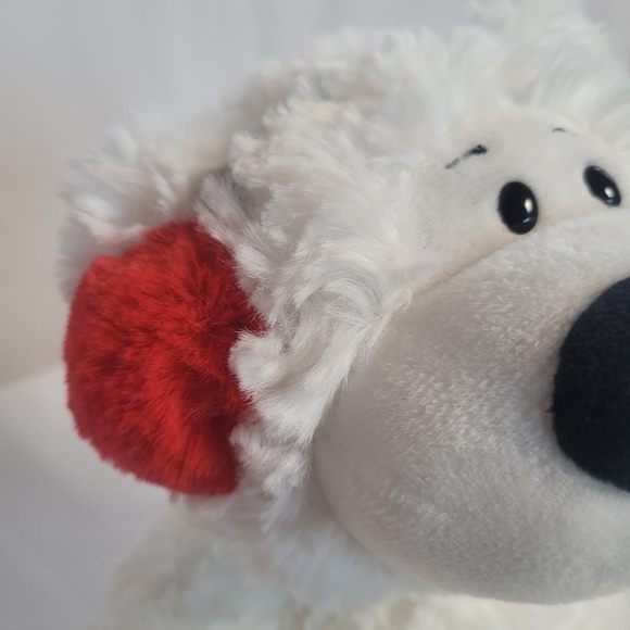 Gund Blizzard Polar Bear 12" Red Earmuffs Stuffed Animal Bear - Picture 3 of 8
